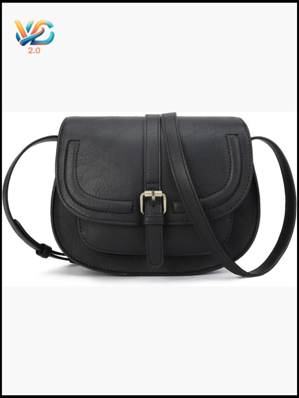 Small Saddle Purse Vegan Leather Crossbody Bag Vintage Design